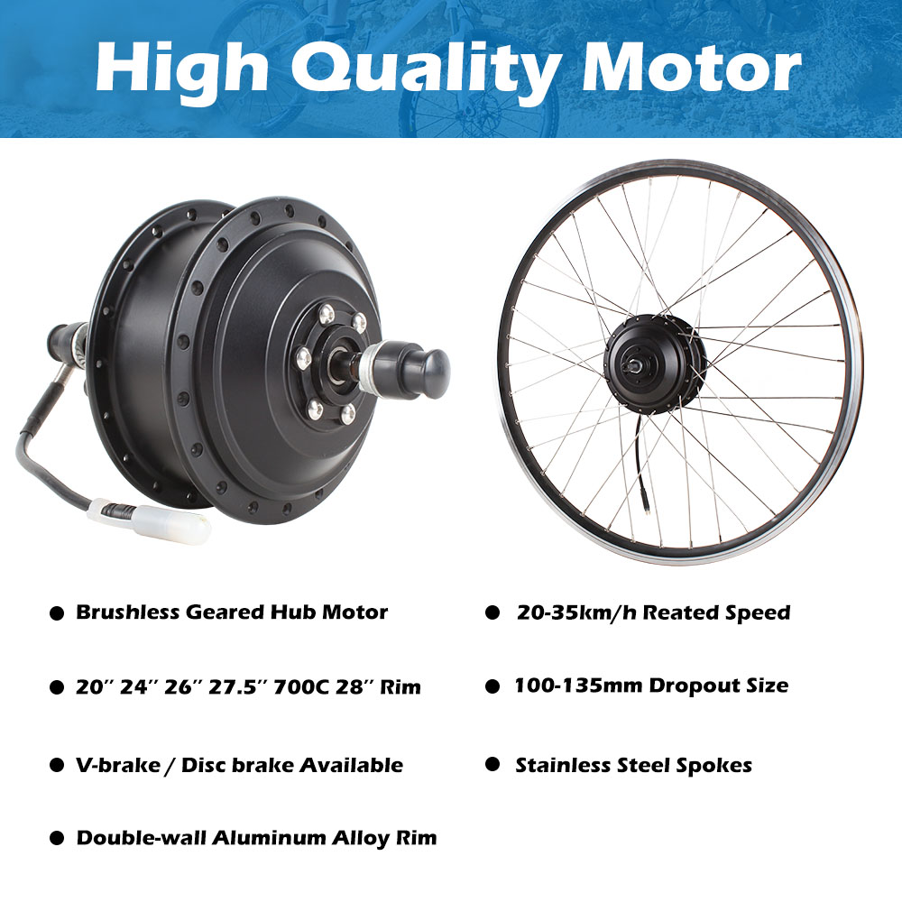 36v 350w Blcd Geared Hub Motor Ebike 