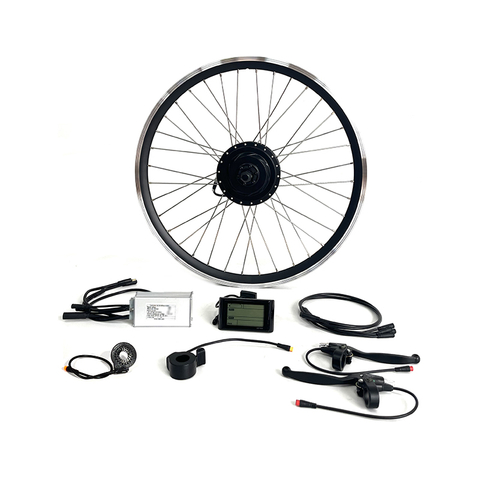 500w Brushless Geared Hub ชุดมอเตอร์ปลั๊กกันน้ำด้านหน้าและล้อหลังชุดแปลงจักรยานไฟฟ้า